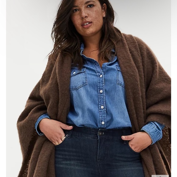 NWT Torrid Ruana Brown Blanket Wrap ~ OS - Picture 3 of 6